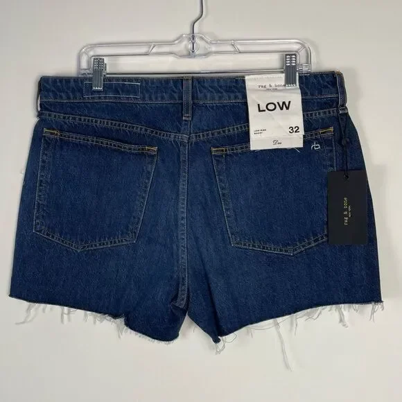 Rag & Bone Dre Low Rise Jean Shorts Size 32 NEW 3.5" Inseam Button Fly Raw Hem - Picture 5 of 9
